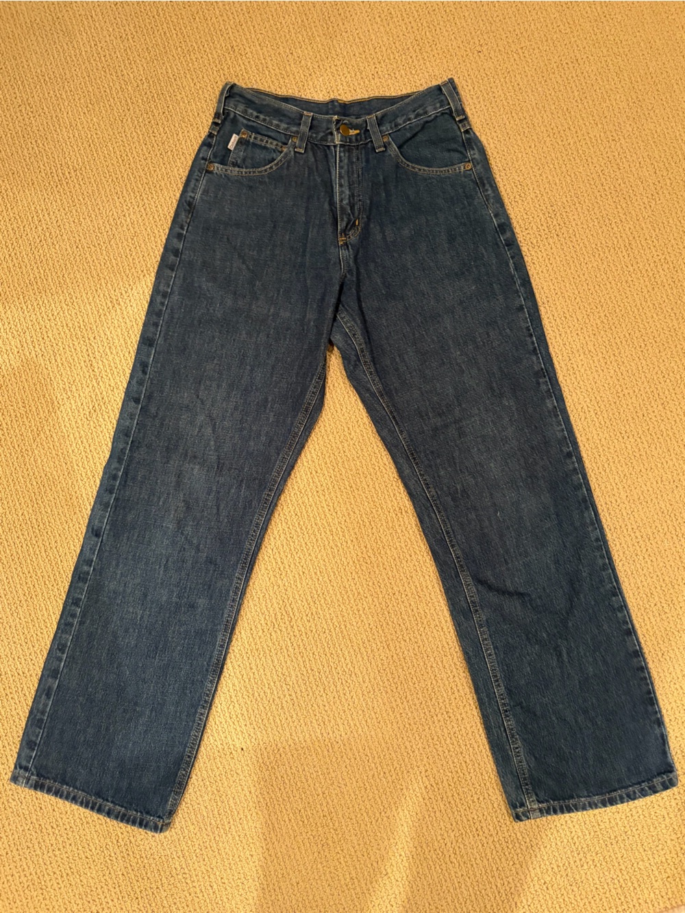 Carhartt Women's Straight Leg Jeans in Dark Blue Denim 28x32